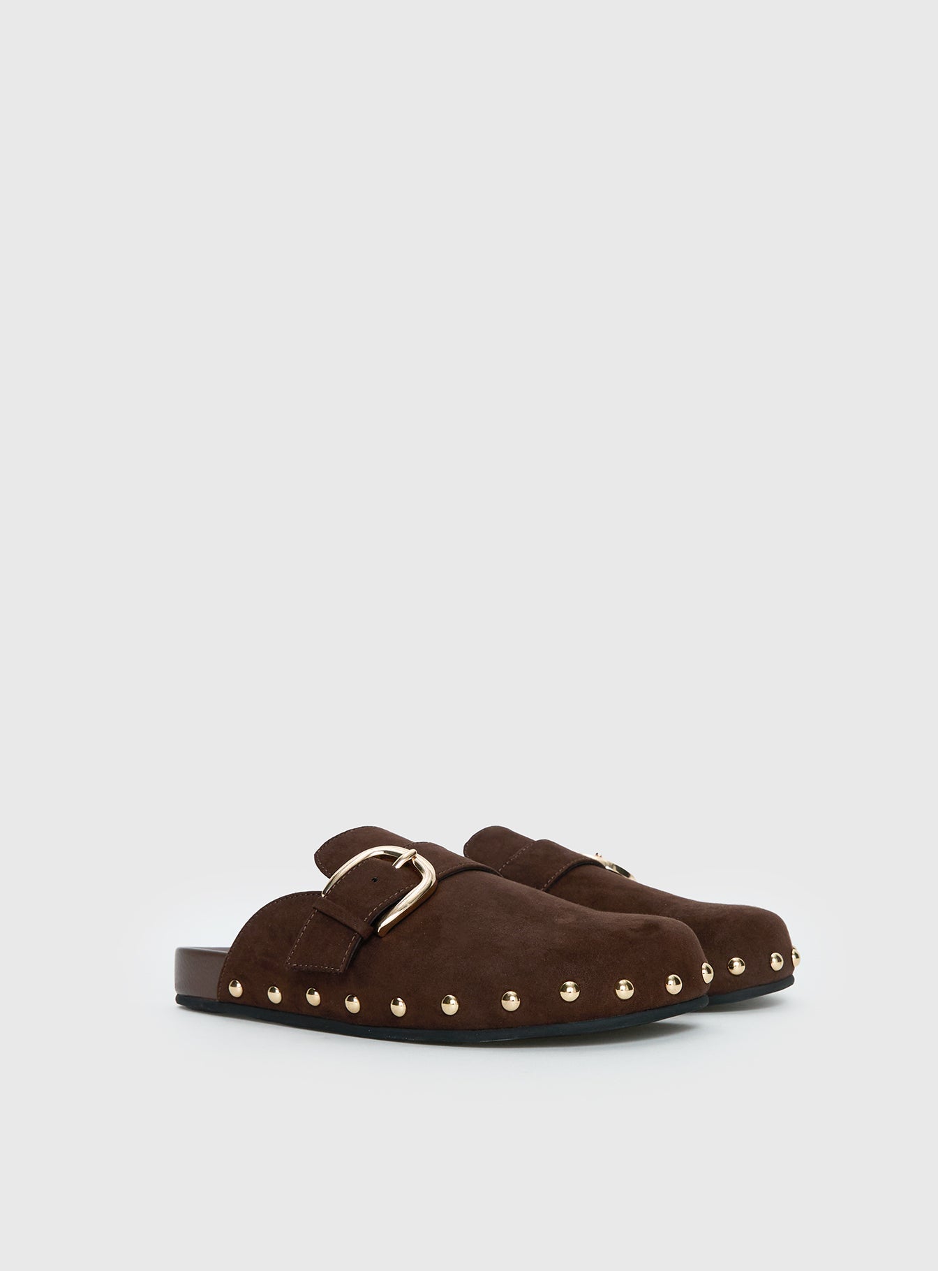 Way Life Goes Stud Detail Clogs Chocolate