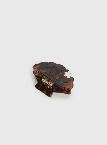 Palm Cove Shell Hair Clip Tort