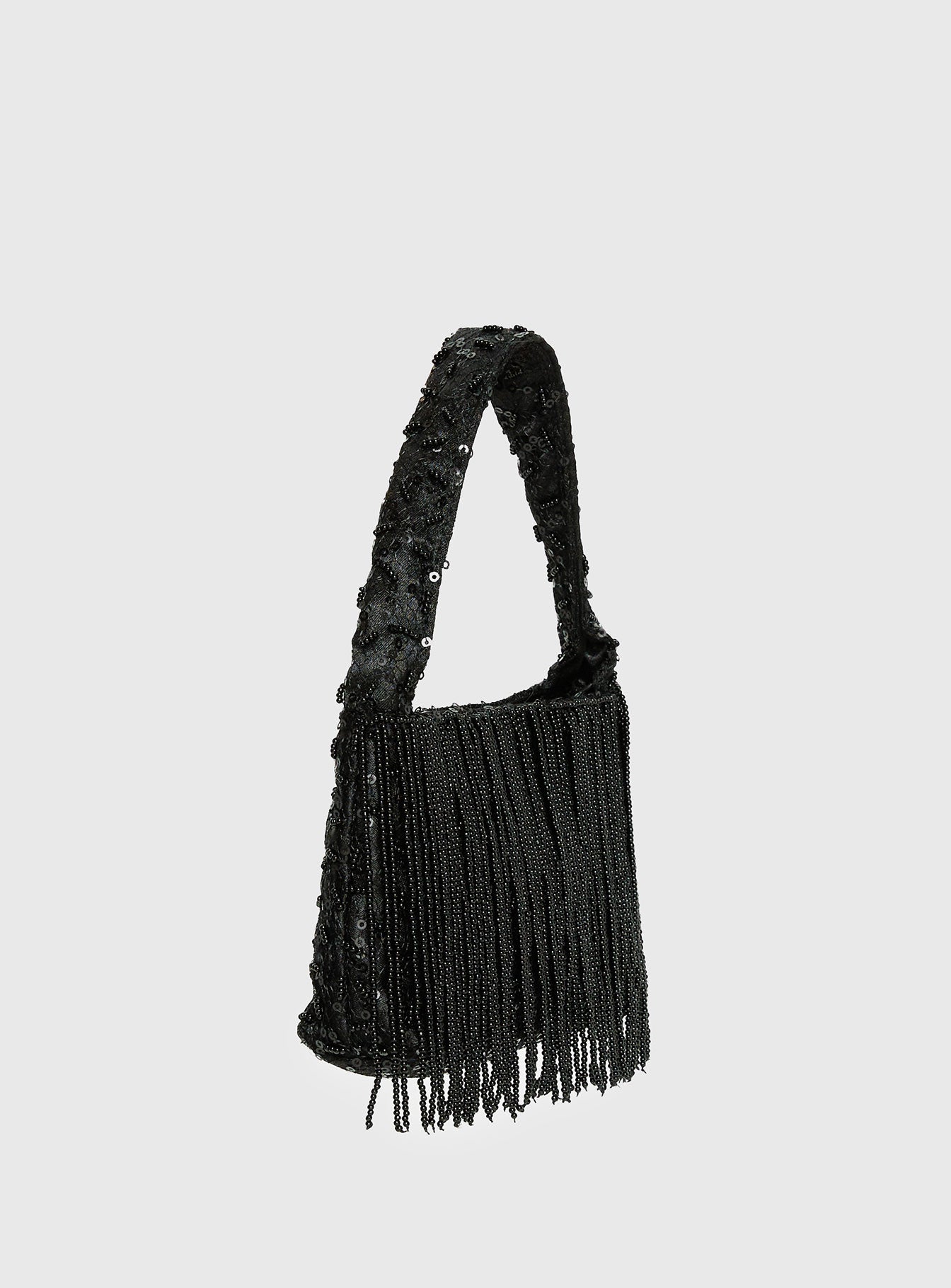 Kiss Goodbye Beaded Tassel Bag Black