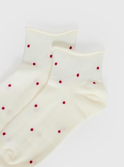 Vesira Frill Socks Cream Polka