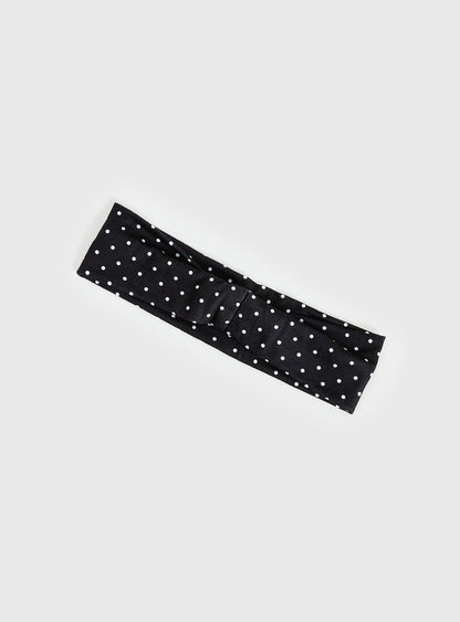 The Juney Headband Black Polka