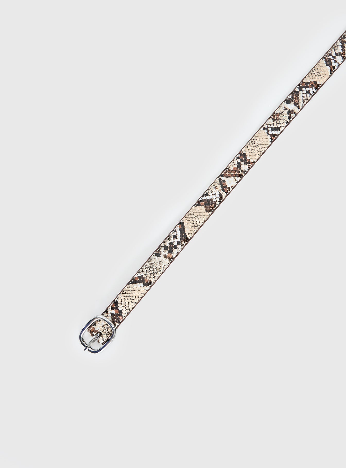 Jacksonne Faux Leather Belt Snake / Silver
