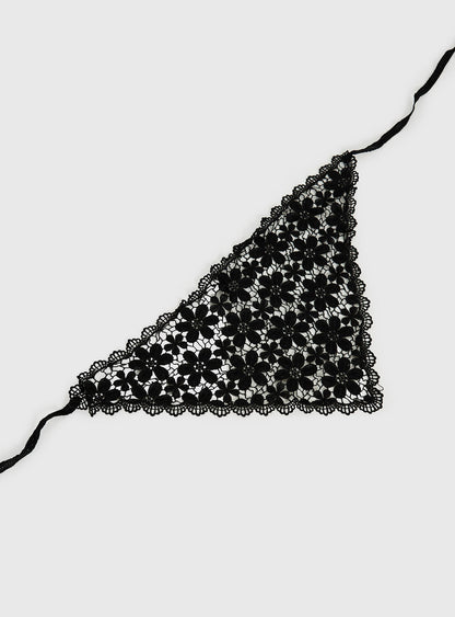 Lilibette Crochet Hair Bandana Black