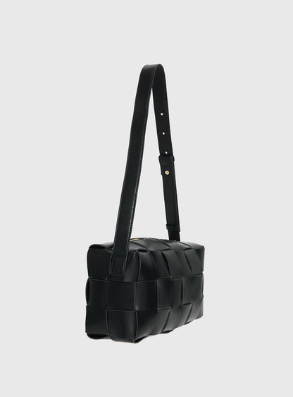 Declynn Woven Shoulder Bag Black