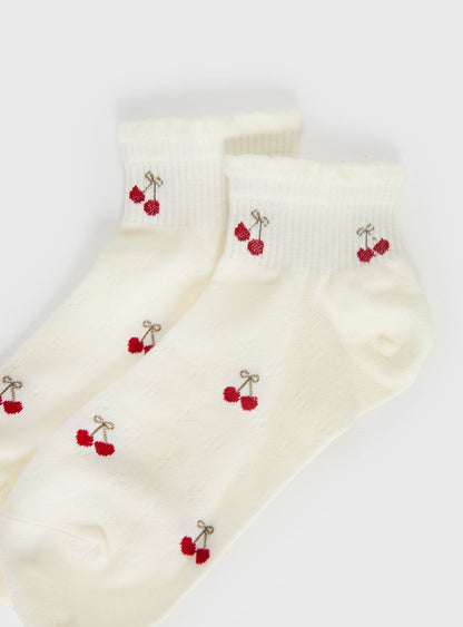 Vesira Frill Socks Cherry