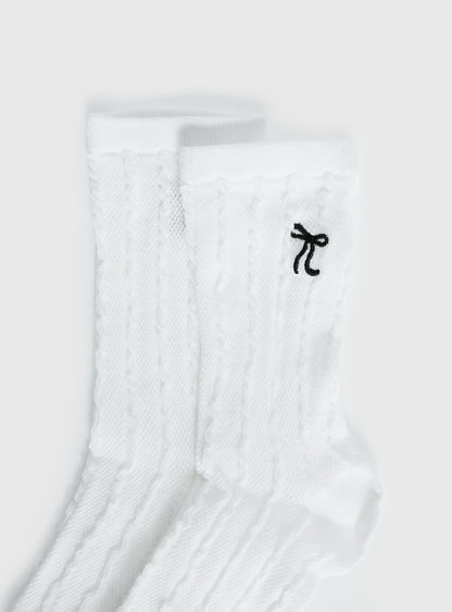 Introduction Cable Knit Socks Cream