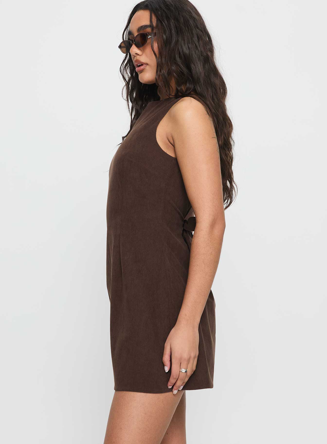 Alfalfa Corduroy Mini Dress Chocolate