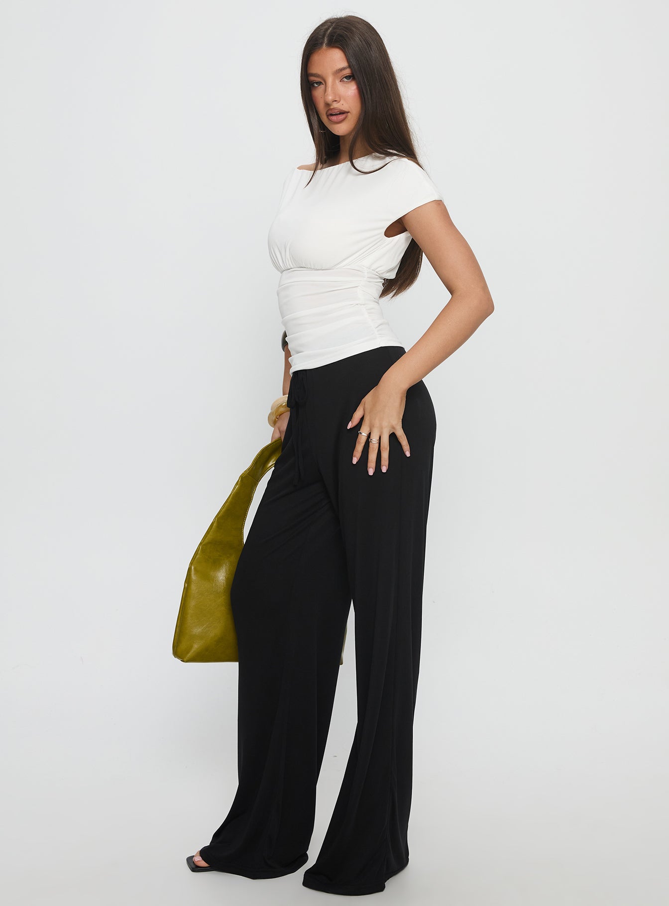 Gavrielle Jersey Wide Leg Pants Black
