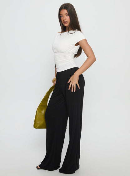 Gavrielle Jersey Wide Leg Pants Black