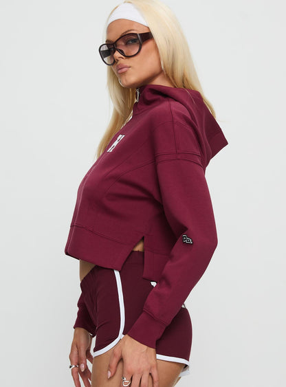Harvard Buttersport Half-zip Hoodie Crimson