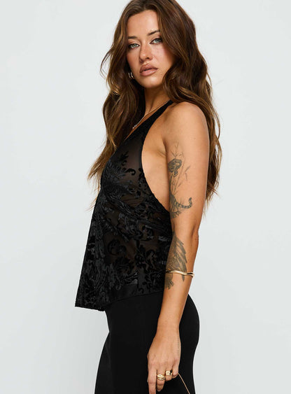 Eccentric Halter Top Black