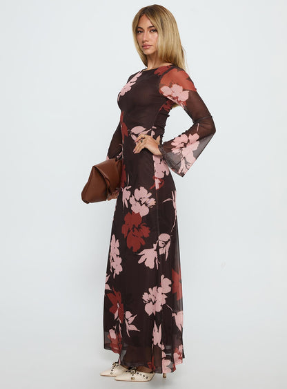 Istefania Long Sleeve Maxi Dress Multi