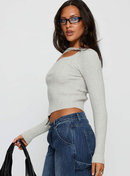 Ellara Long Sleeve Top Grey