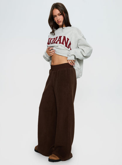 Siberia Fleece Track Pant Chocolate Brown