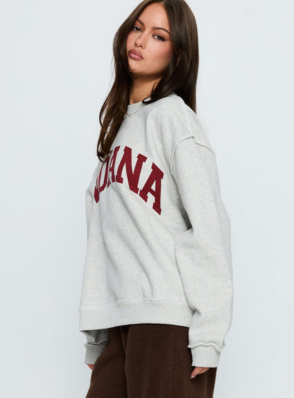 When In Indiana Mock Neck Jumper Grey