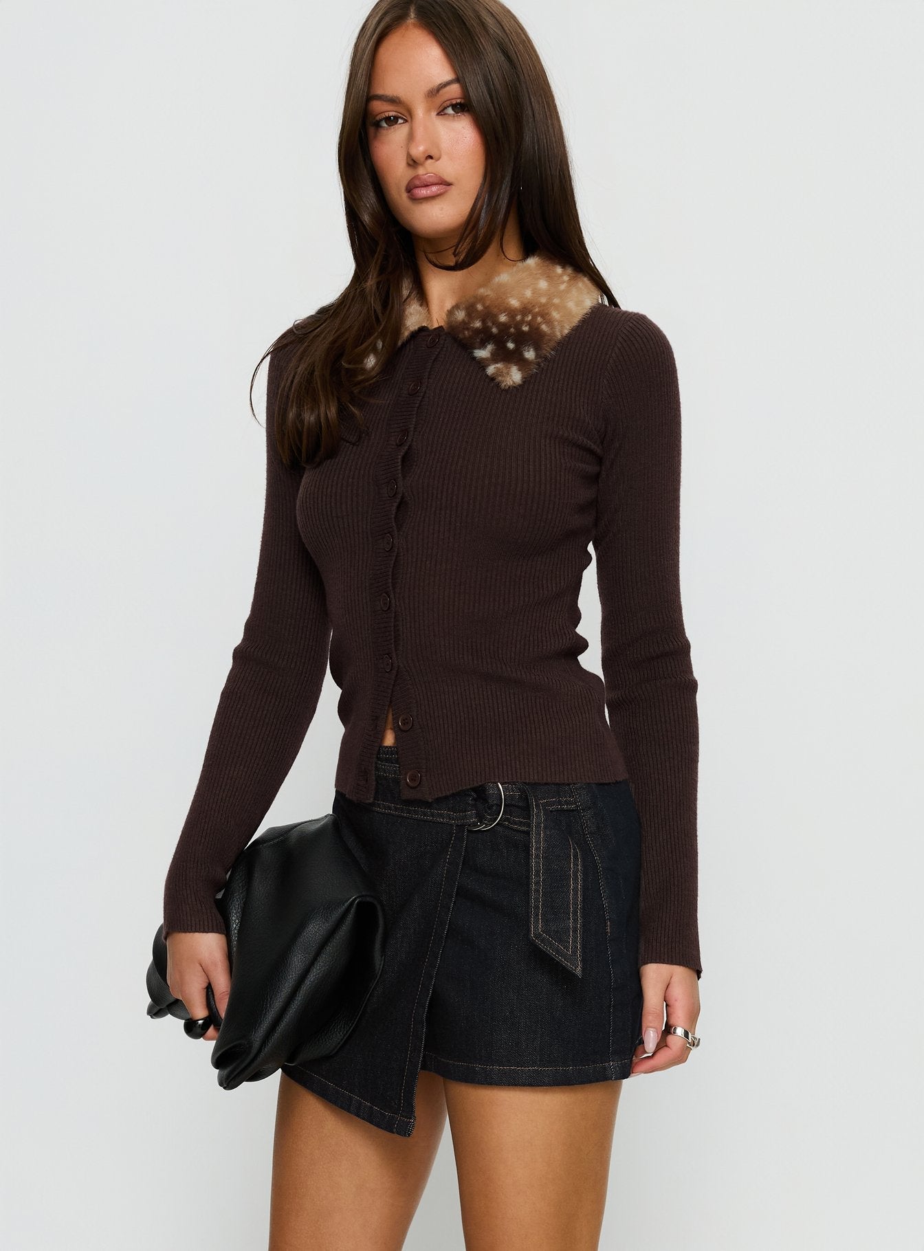 Elinora Wrap Mini Skirt Raw Denim