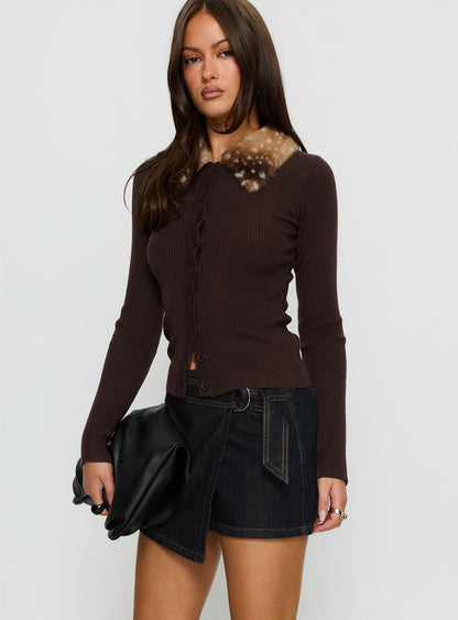 Elinora Wrap Mini Skirt Raw Denim