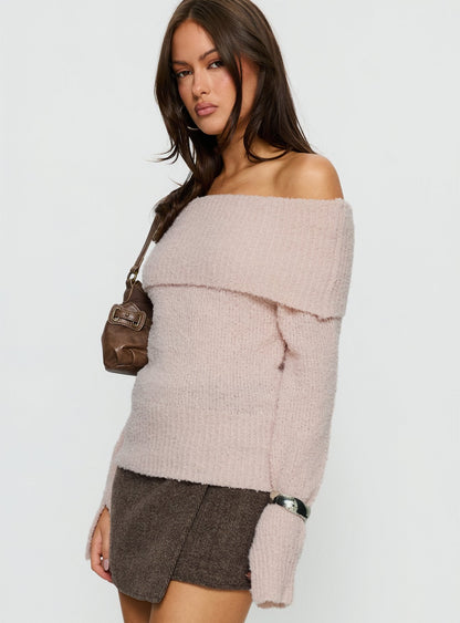 Adelyne Tweed Mini Skirt Brown