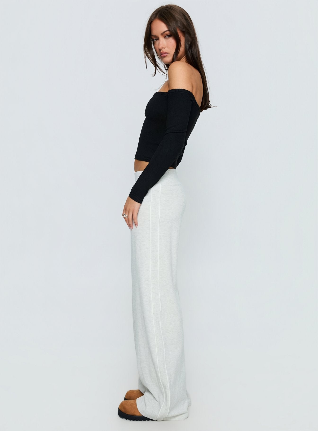 Ascenda Straight Leg Track Pant Grey Marle