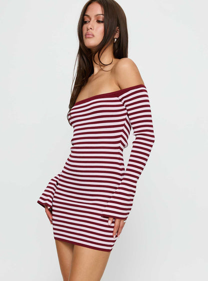 You Wish Long Sleeve Knit Mini Dress Multi