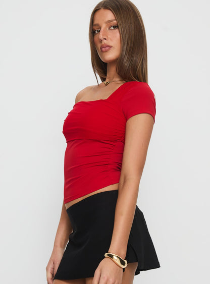 Lynsey Short Sleeve Top Red