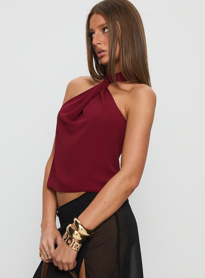 Adalynne Twist Front Top Red