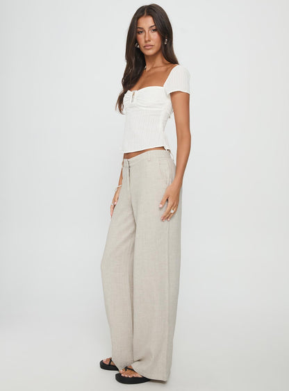 Syrena Tailored Wide Leg Pant Natural