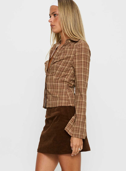 Araceli Corduroy Mini Skirt Brown