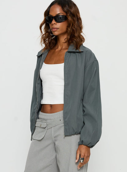 Donetta Collared Jacket Charcoal