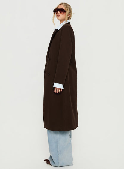 Prolific Longline Coat Brown