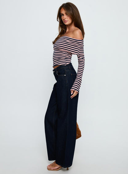 Ellanor Low Rise Straight Leg Jeans Indigo Blue
