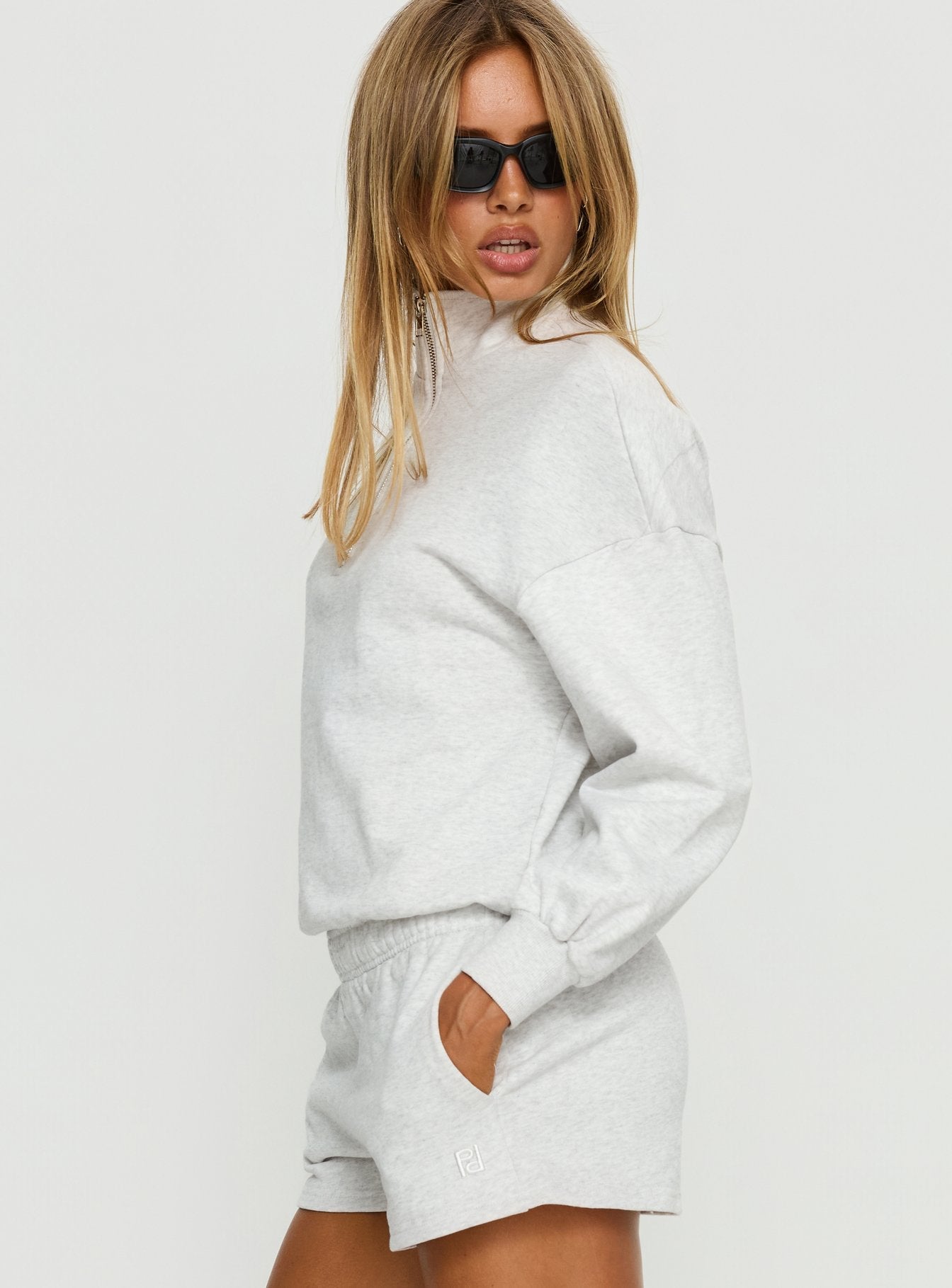 Rozanna 1/4 Zip Jumper Grey Marle