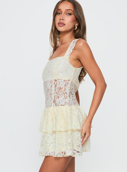 True Connections Lace Playsuit Cream