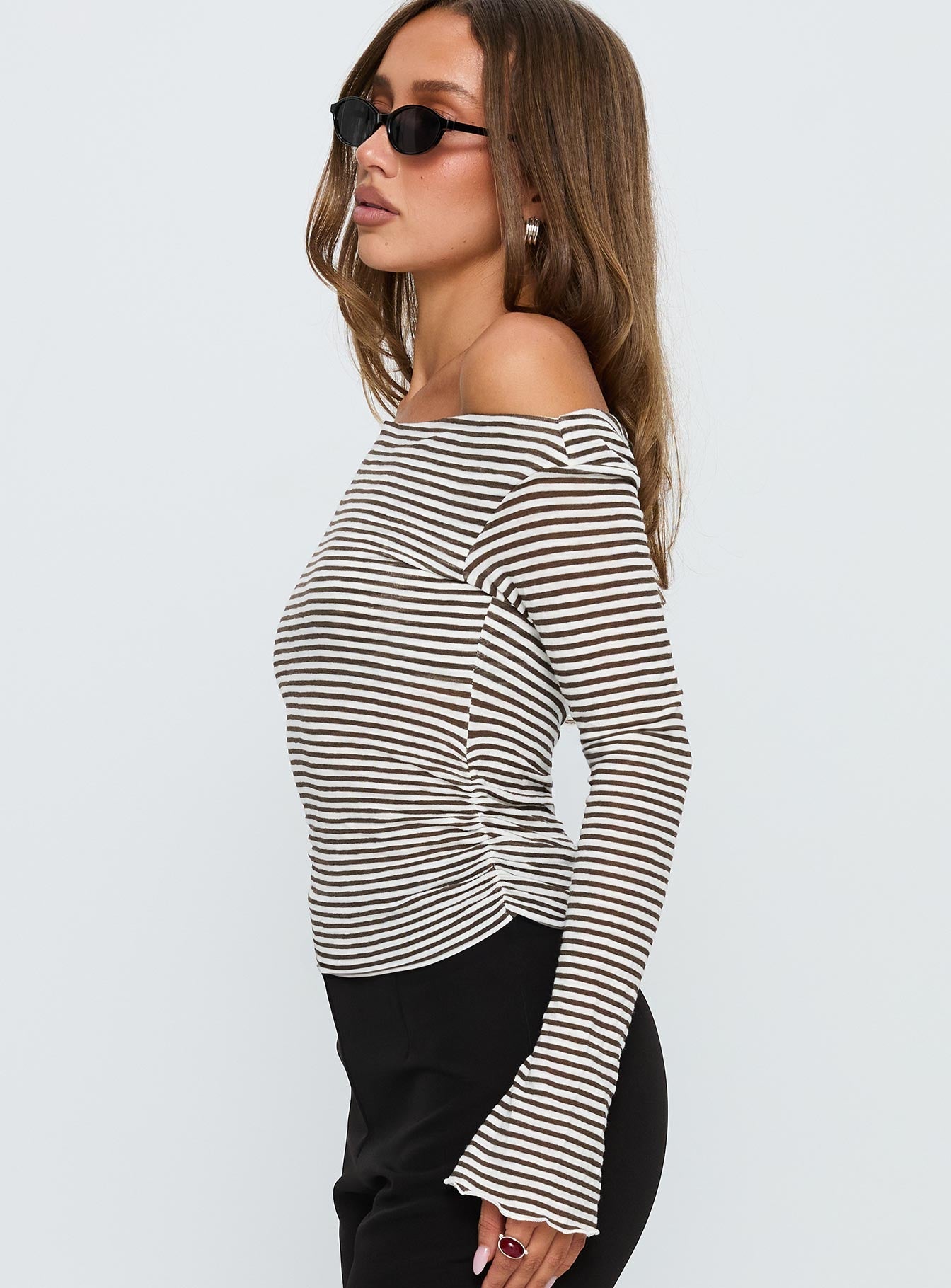 Synergies Long Sleeve Top Brown / White Stripe