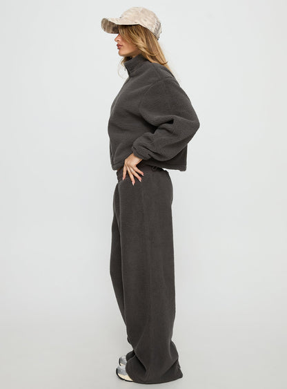 Siberia Fleece Track Pant Charcoal