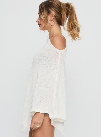 Rouse Off Shoulder Poncho White