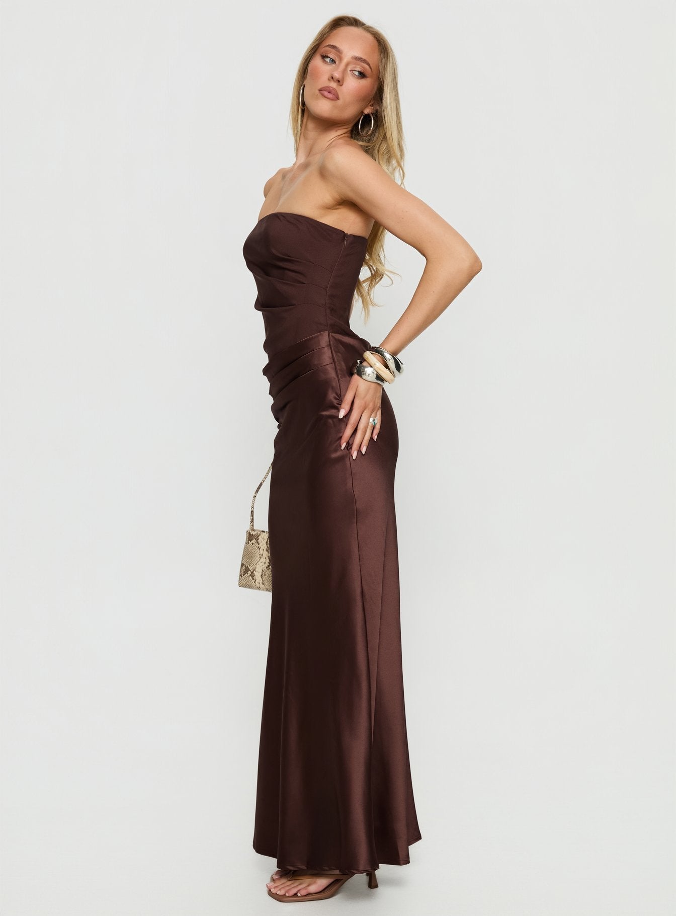 Lulita Strapless Maxi Dress Brown