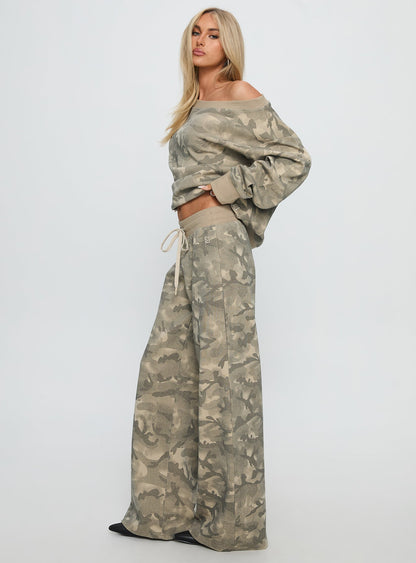 Dodie Wide Leg Pants Camo