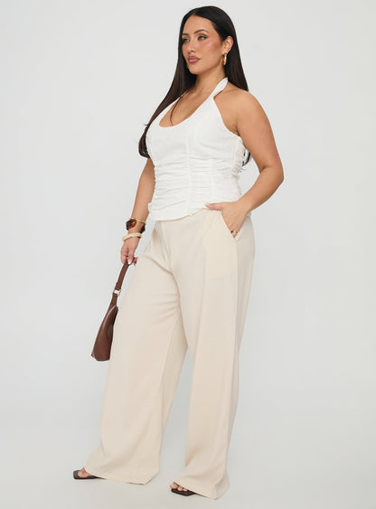 Irresistible Wide Leg Pant Cream Curve