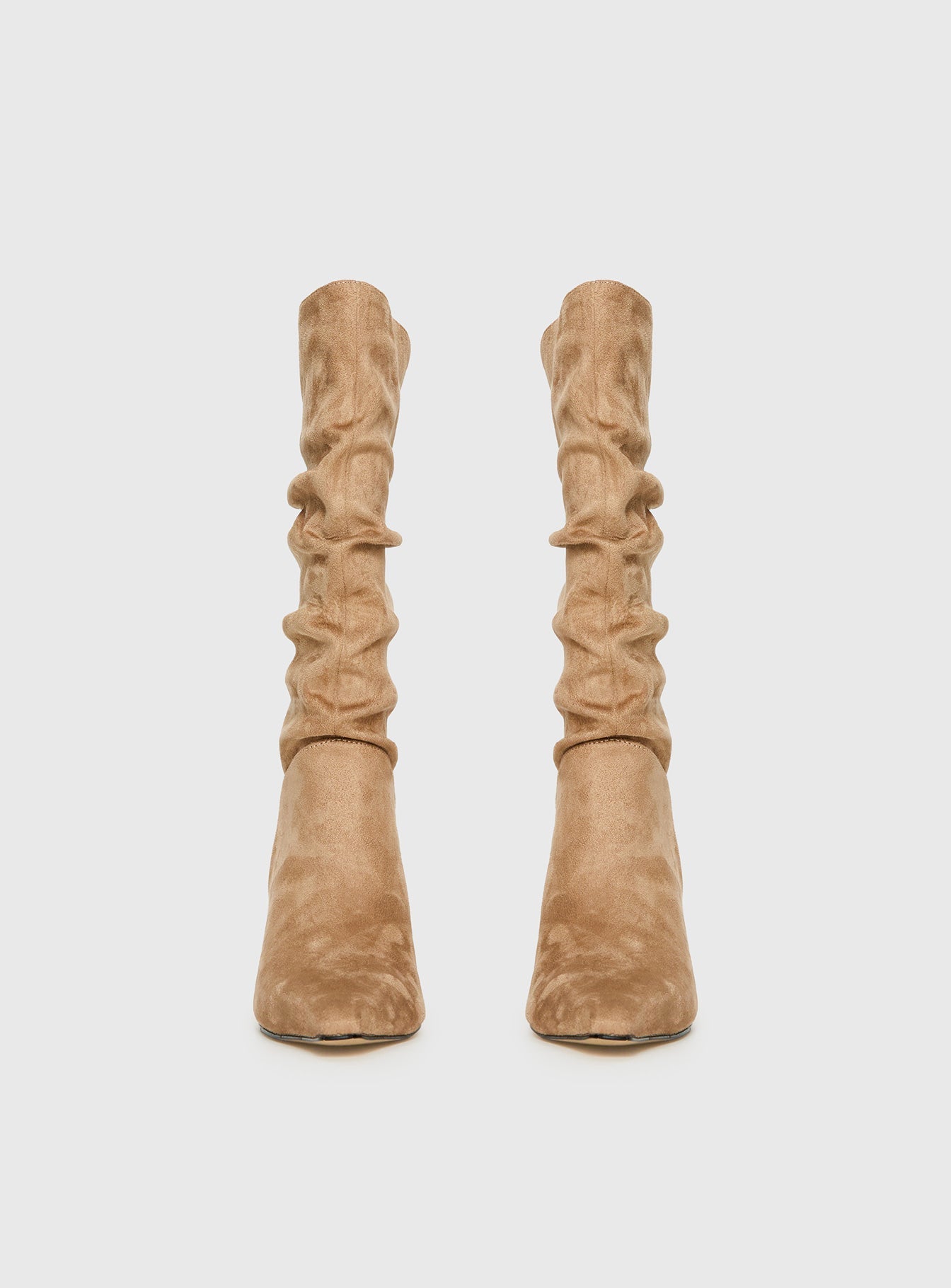 Such A Charmer Faux Suede Scrunch Boot Tan