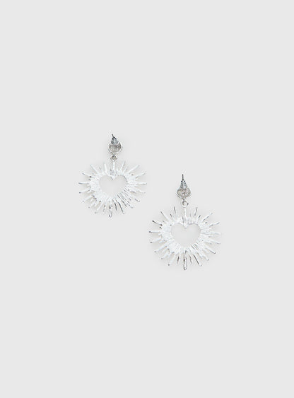 Manifest It Heart Earrings Silver
