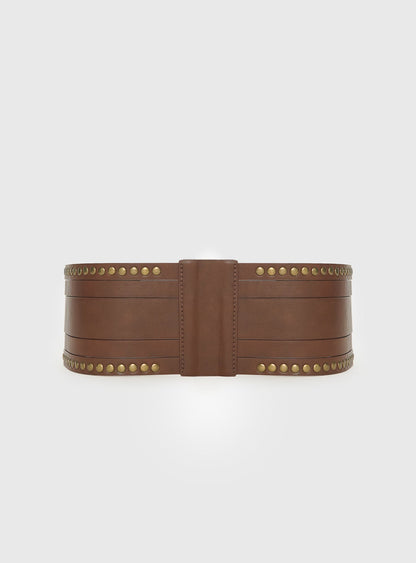 Vanish Faux Leather Belt Brown
