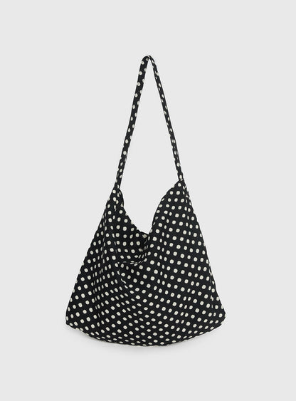 Tempting Tote Bag Black Polka