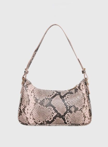 Jaxen Shoulder Bag Pink Snake