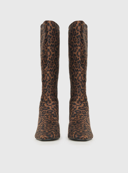 Billini Jovie Knee High Boots Leopard