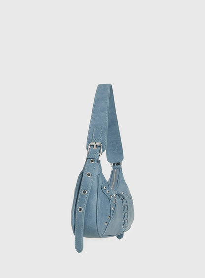 Langston Tie-Up Detail Shoulder Bag Blue