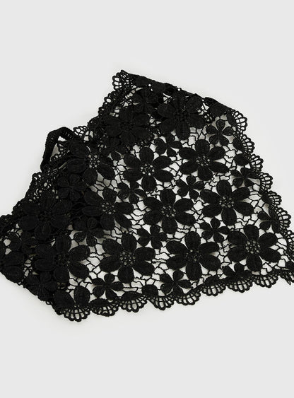 Lilibette Crochet Hair Bandana Black