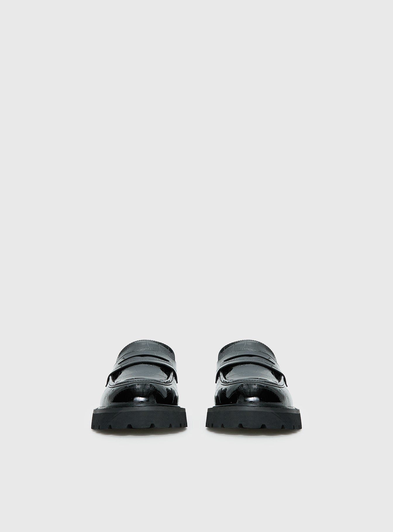 Face The Wind Faux Leather Loafers Black