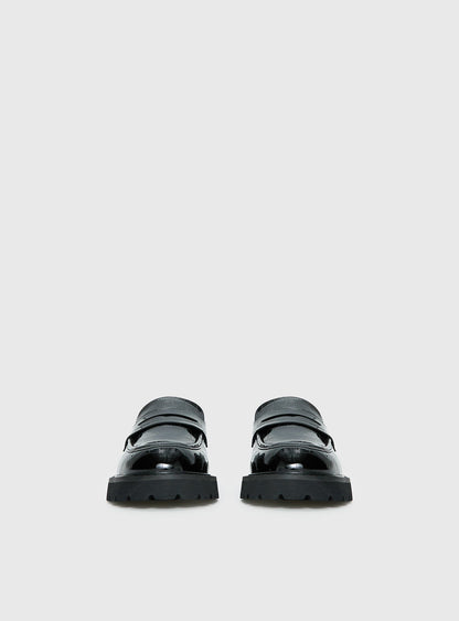 Face The Wind Faux Leather Loafers Black