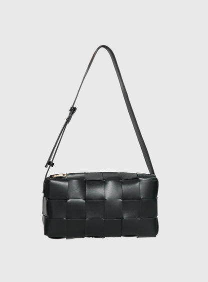 Declynn Woven Shoulder Bag Black